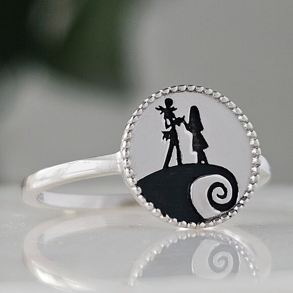 Disney Jewelry - RARE Jack & Sally Ring, Nightmare Before - 925 Sterling Silver Disney Valentines